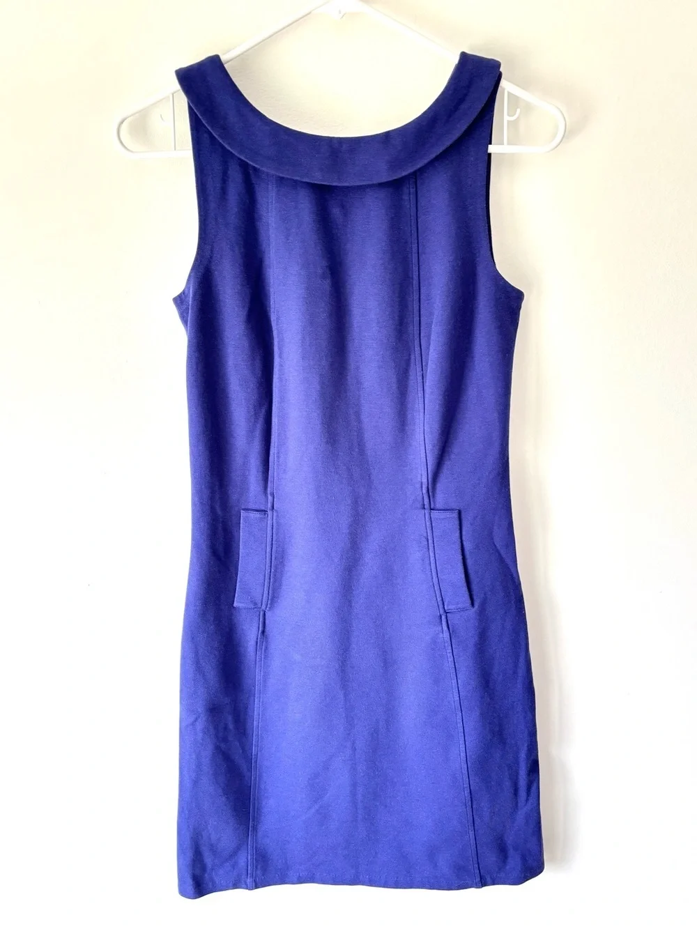 Boden Royal Blue Peter Pan Collared Sheath Mini Dress Preppy Sleeveless